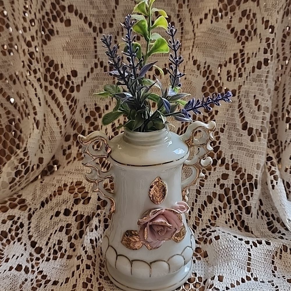 Lovely Vintage Floral Lantern/Vase